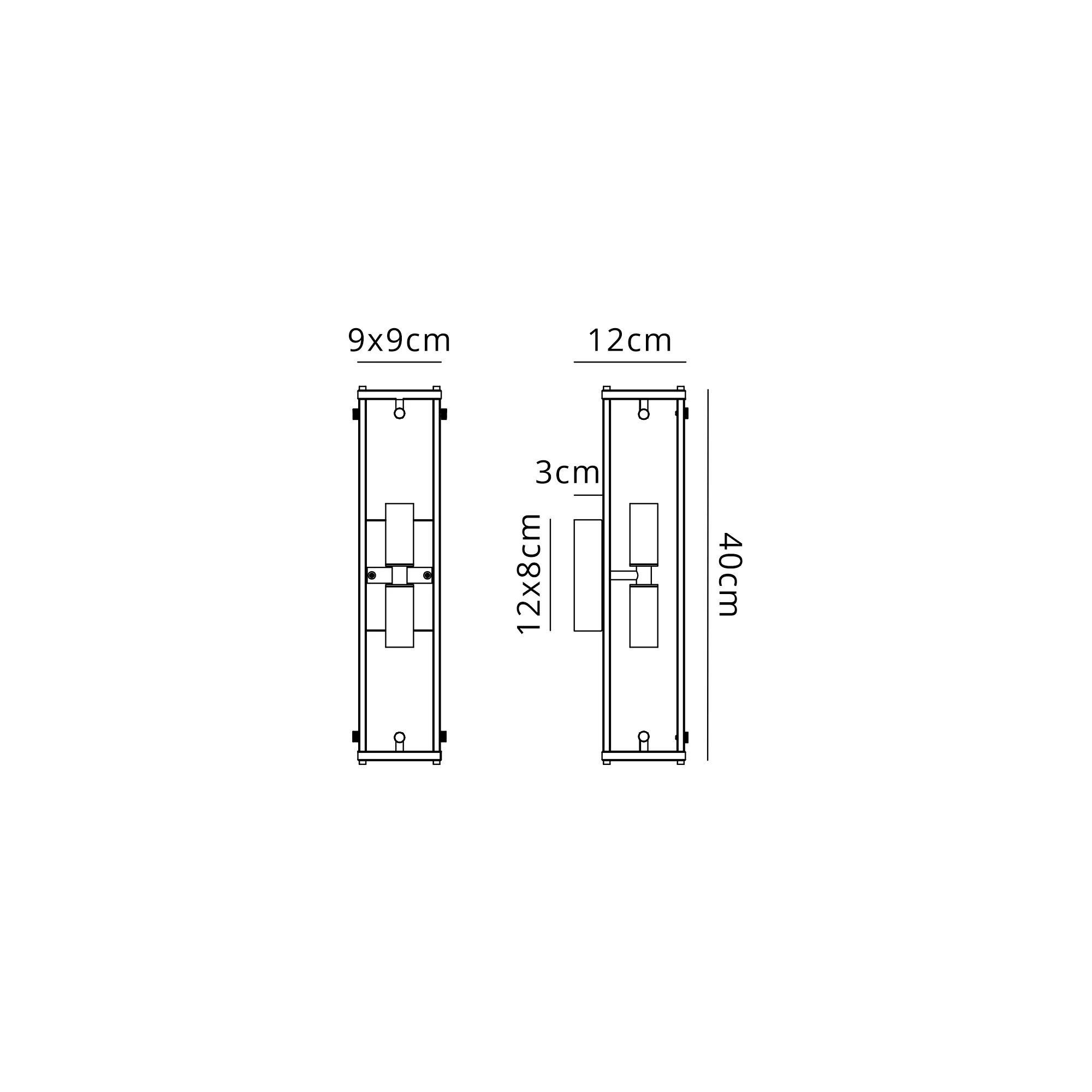 Sierra 40cm/75cm Rectangular Bathroom Wall Light- Various Finishes - Image 34