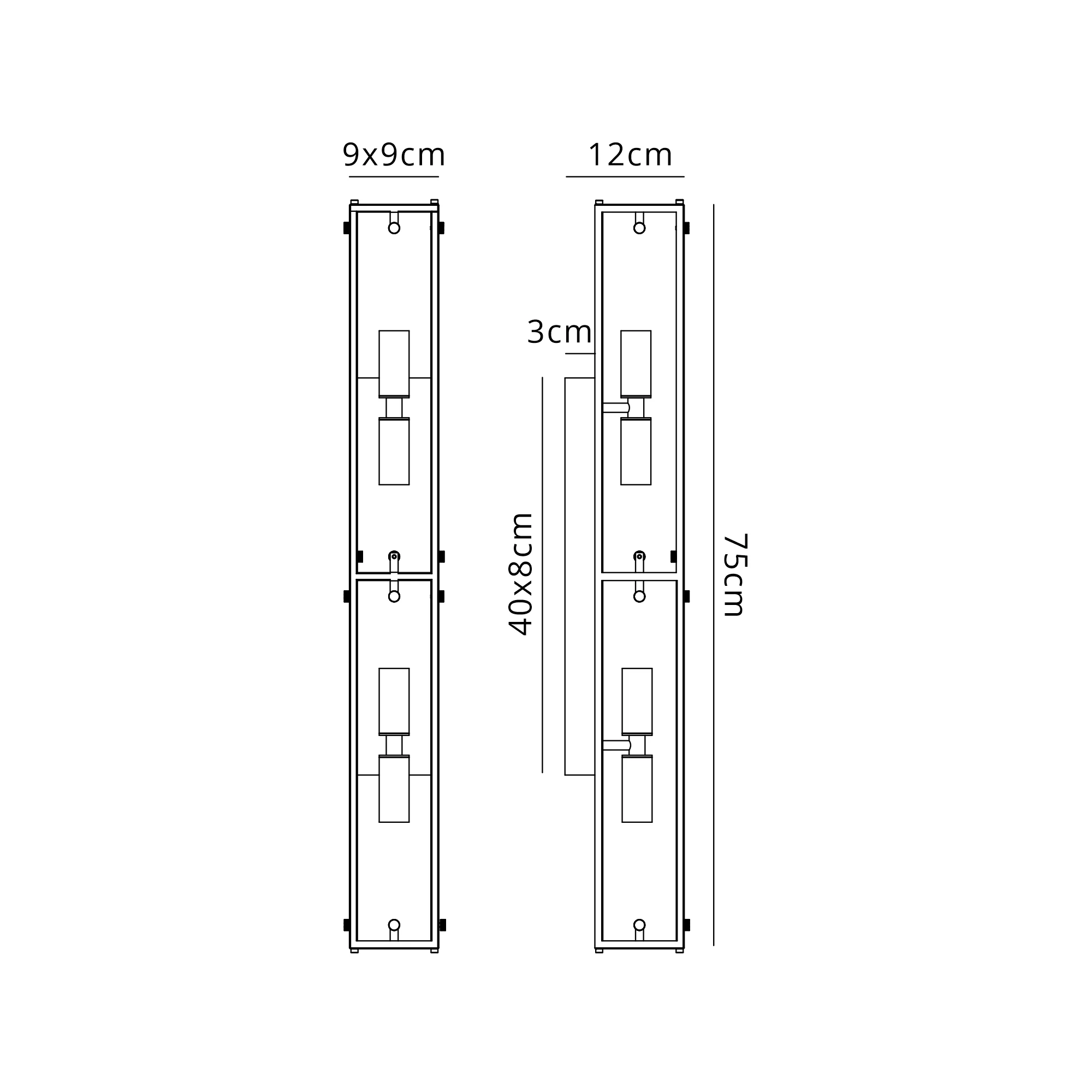Sierra 40cm/75cm Rectangular Bathroom Wall Light- Various Finishes - Image 36