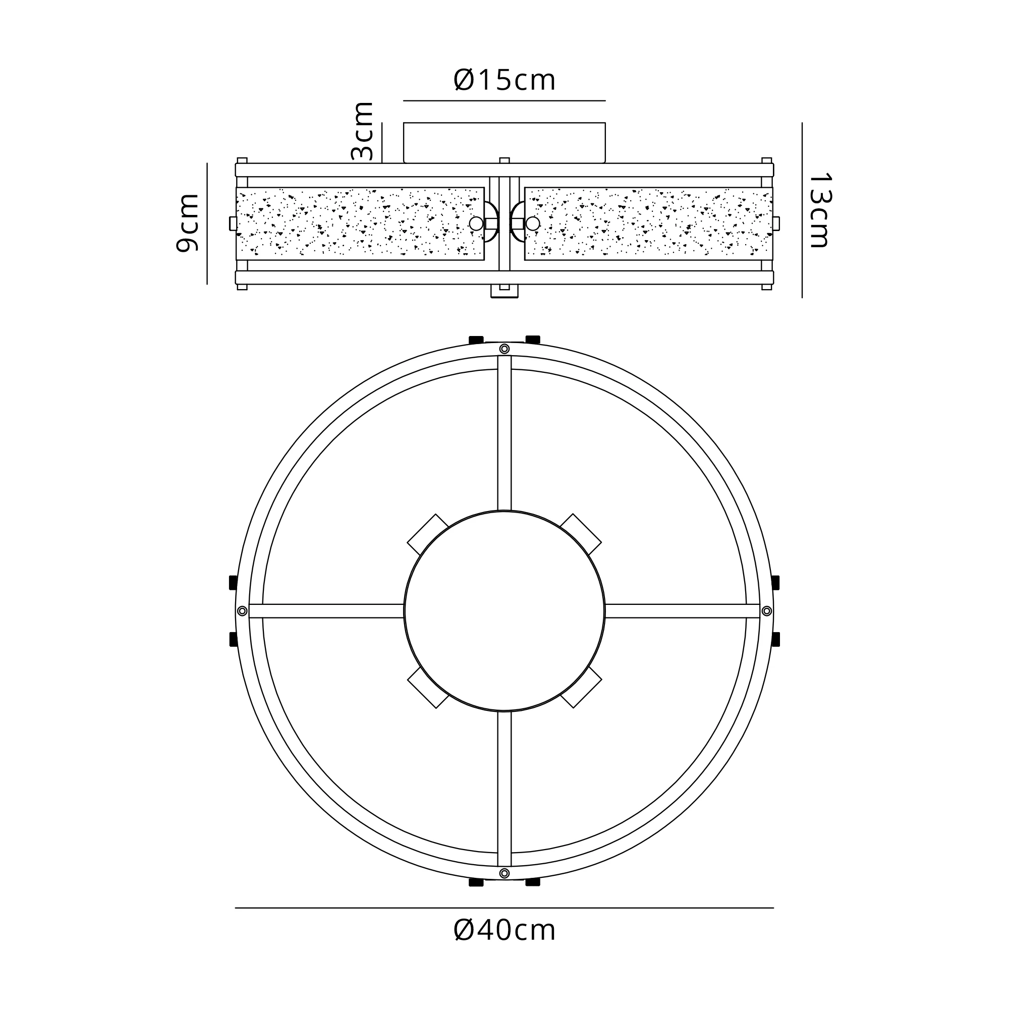 Sierra 25cm/40cm Bathroom Ceiling  Light- Various Finishes - Image 17