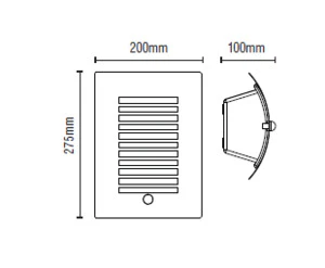 Sigma Wall Lantern With PIR, Black/ Stainless Steel - Image 5