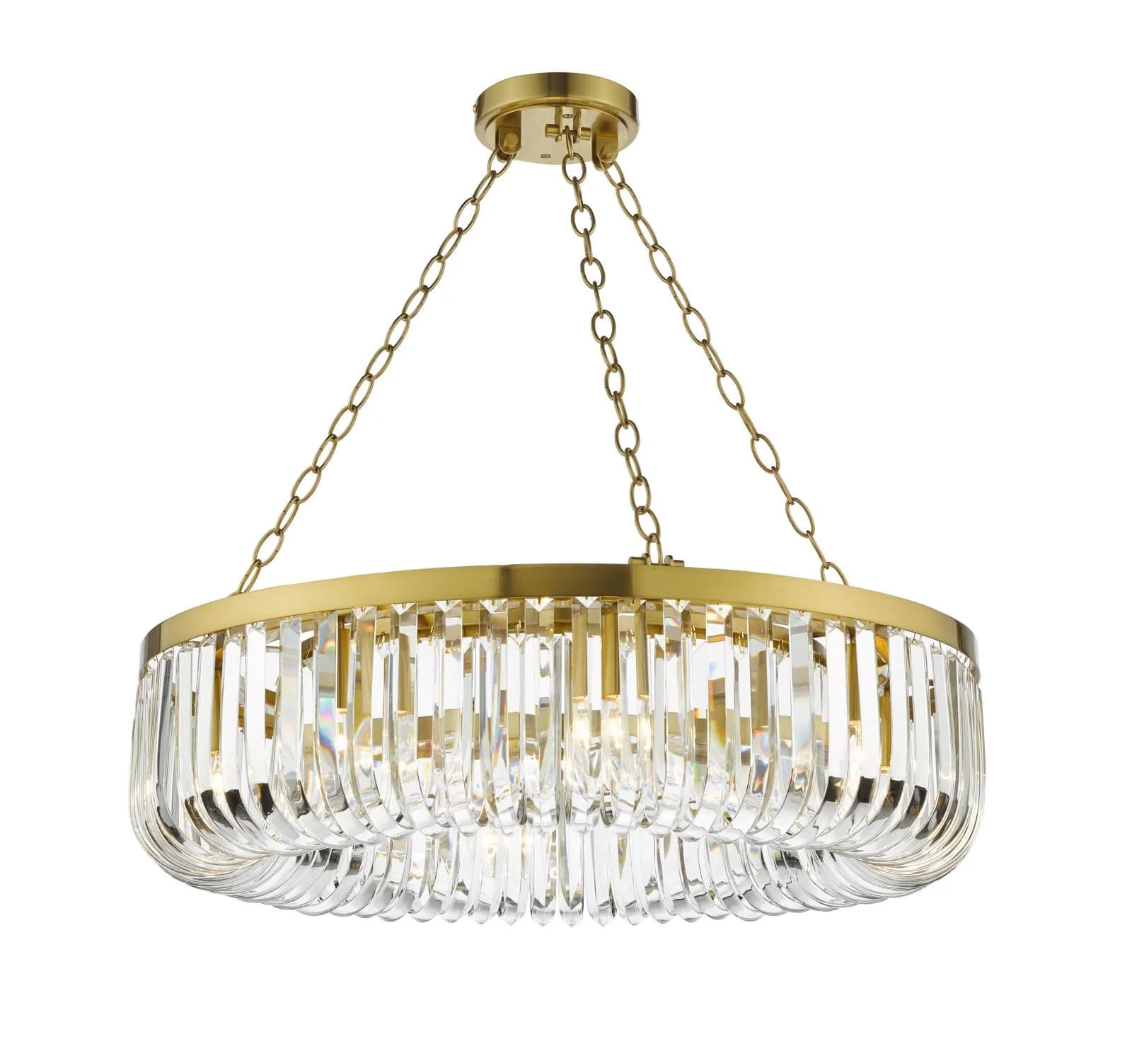 Sigourney 8 Light Pendant Satin Gold and Crystal- Promotional Offer