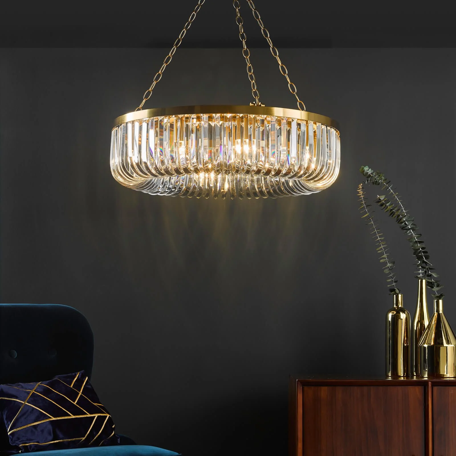 Sigourney 8 Light Pendant Satin Gold and Crystal- Promotional Offer - Image 10