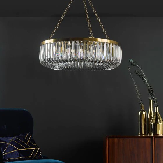 Sigourney 8 Light Pendant Satin Gold and Crystal- Promotional Offer - Image 9