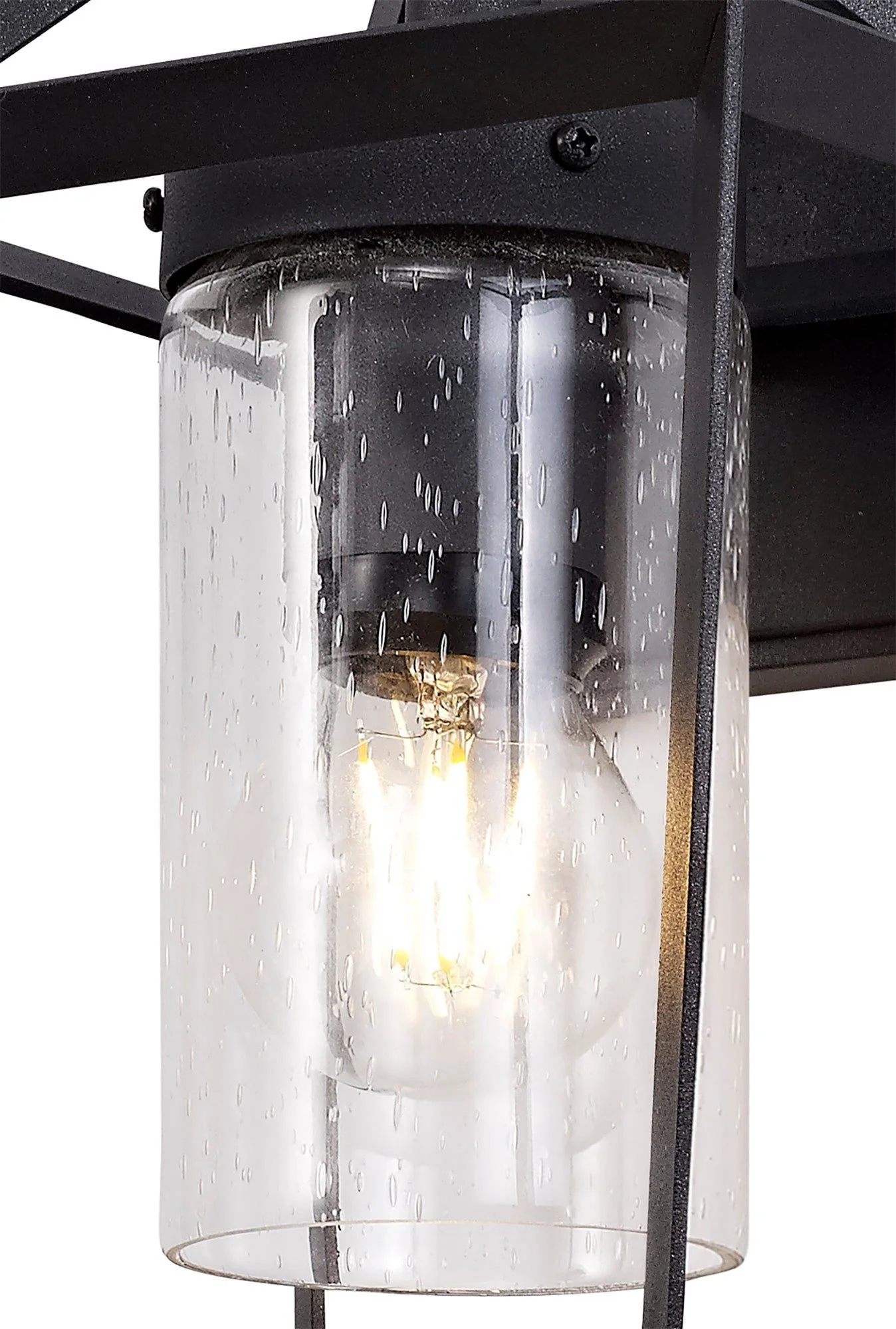 Silva Down Wall Lamp, 1 x E27, IP54, Anthracite/Clear Rain Drop Effect Glass, 2yrs Warranty - Image 4