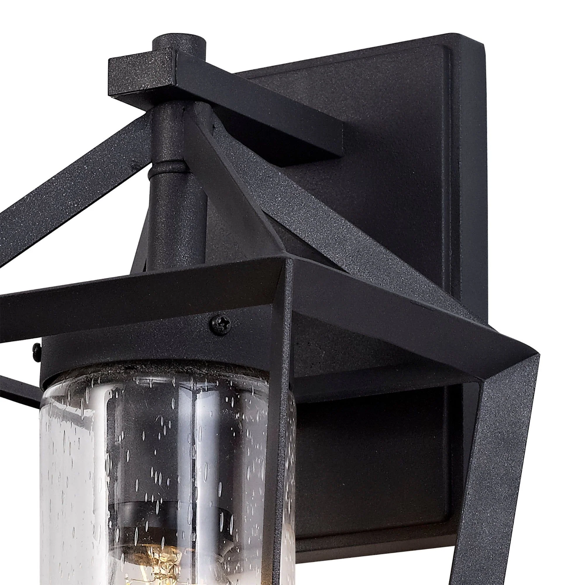 Silva Down Wall Lamp, 1 x E27, IP54, Anthracite/Clear Rain Drop Effect Glass, 2yrs Warranty - Image 6