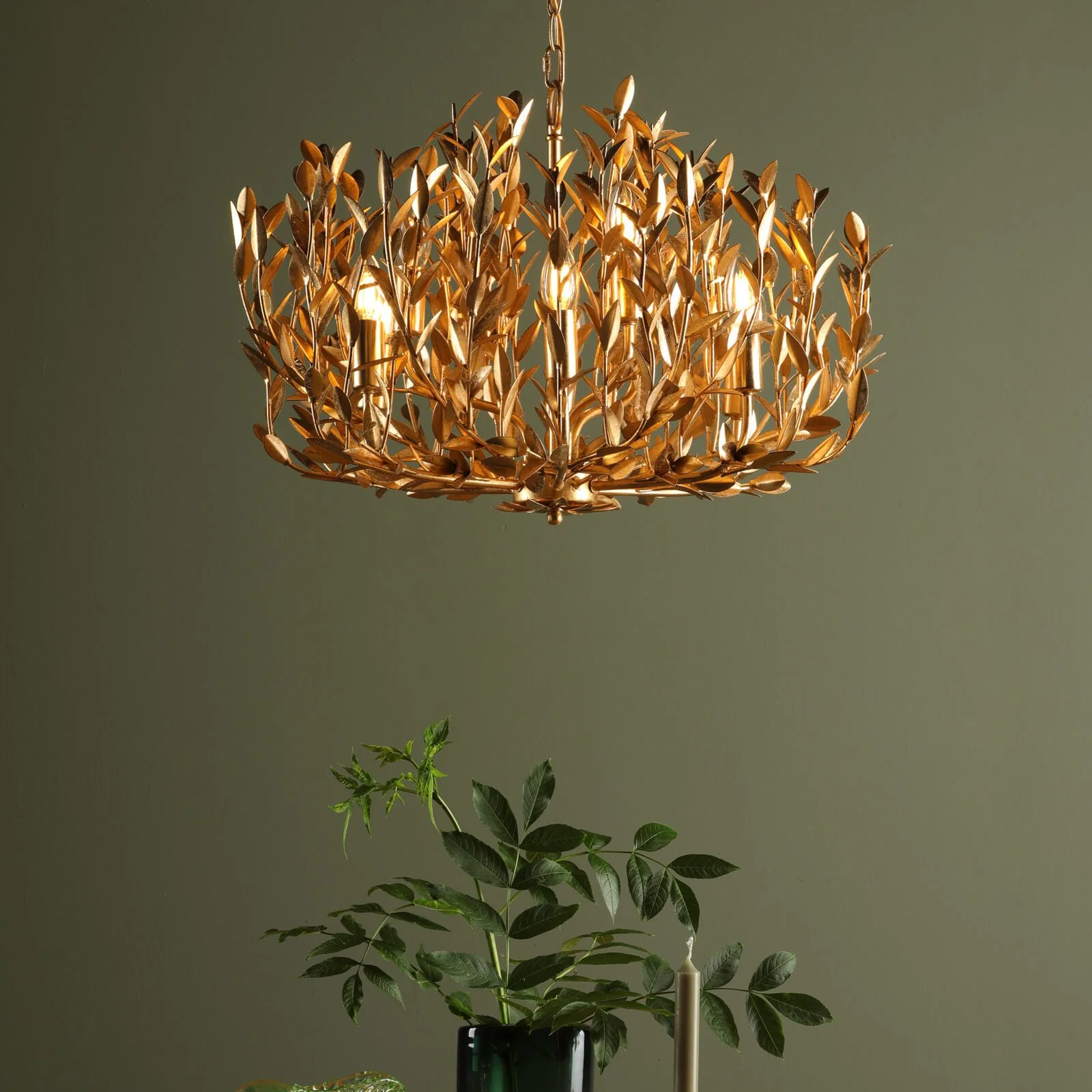 Silvius 9/12 Light Oval Pendant Gold Leaf - Image 6
