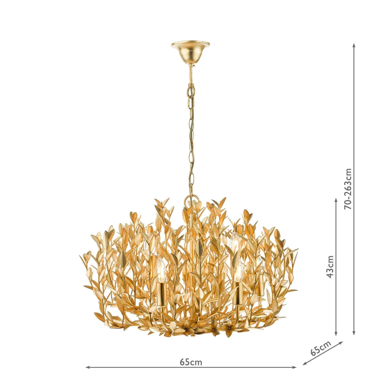 Silvius 9/12 Light Oval Pendant Gold Leaf - Image 7