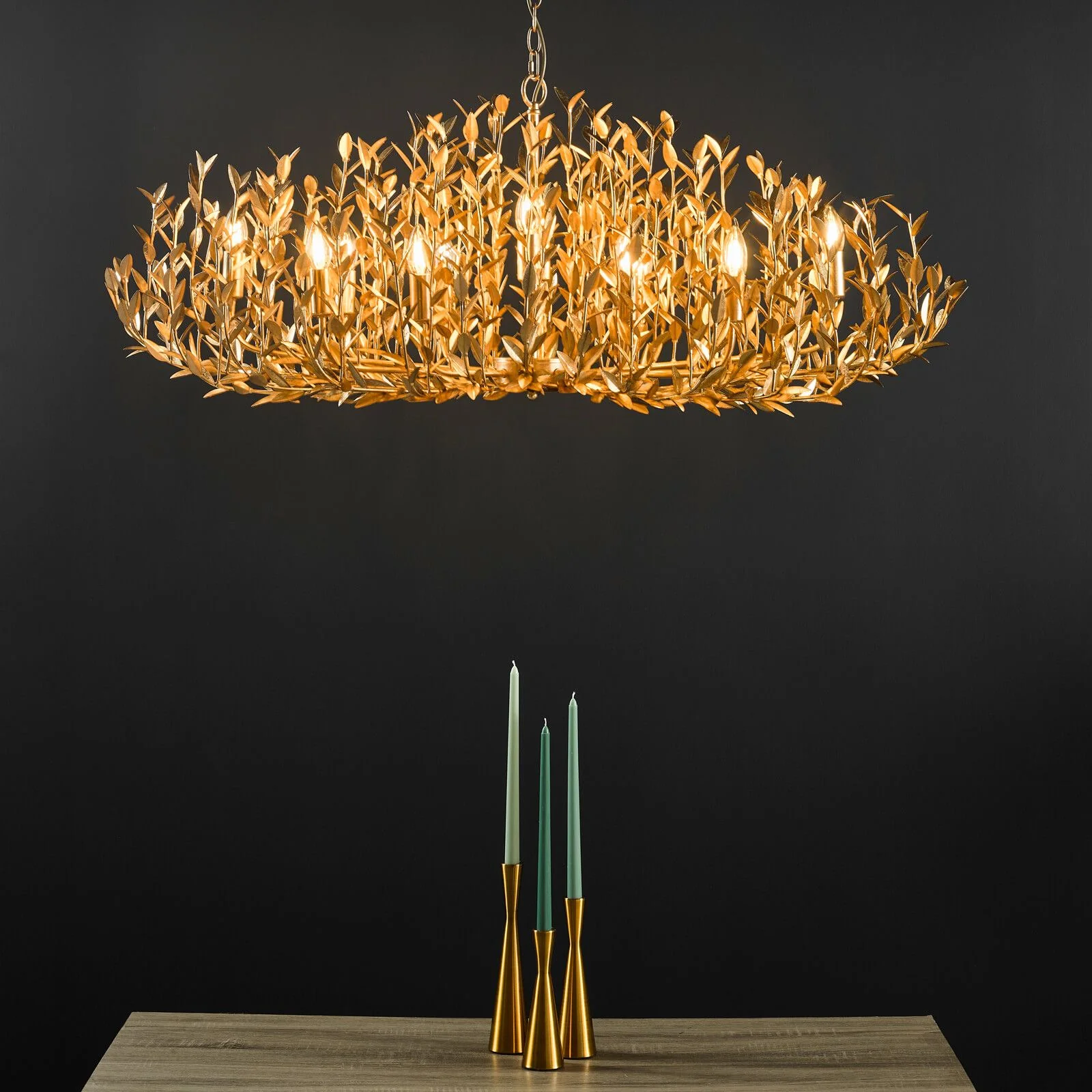 Silvius 9/12 Light Oval Pendant Gold Leaf - Image 8