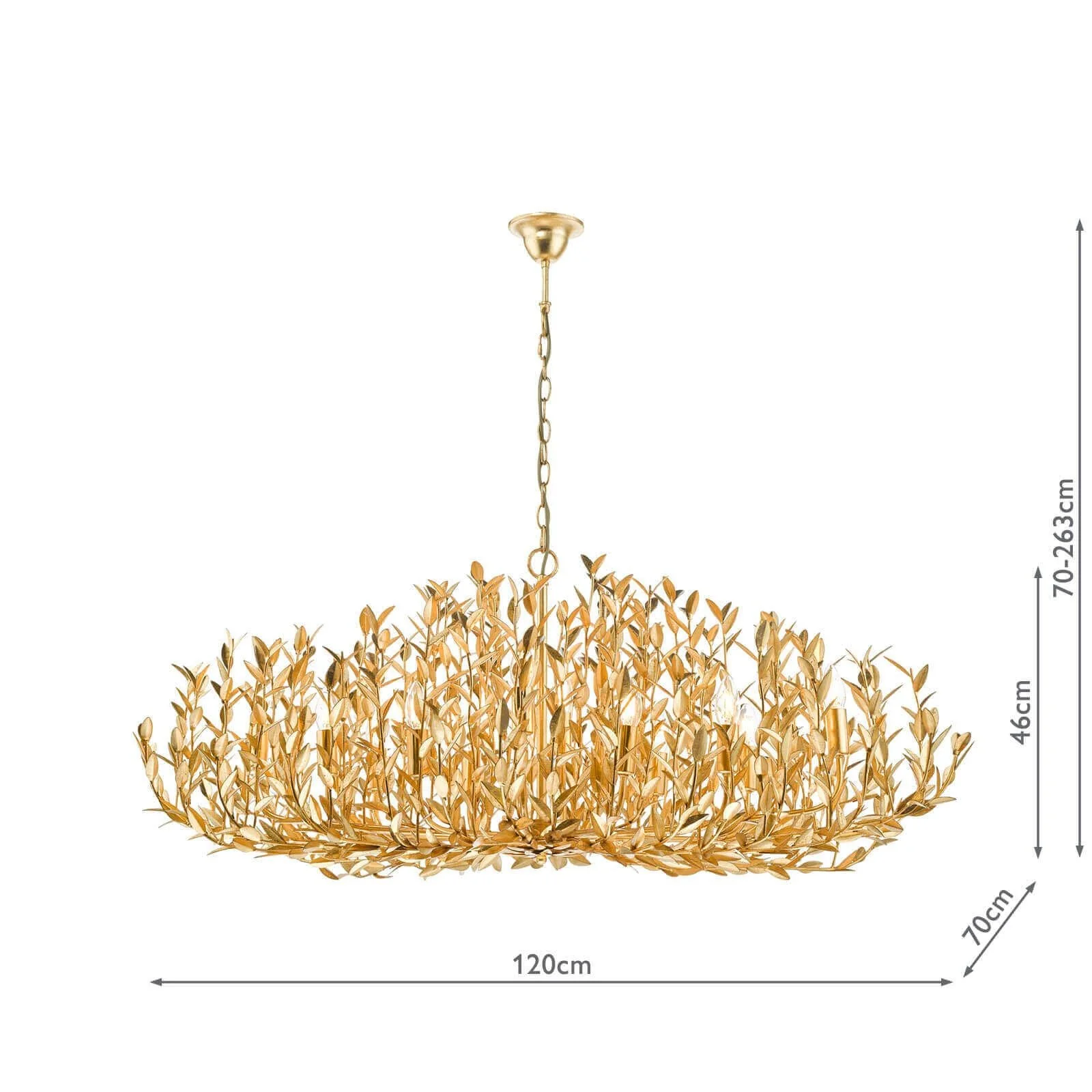 Silvius 9/12 Light Oval Pendant Gold Leaf - Image 9