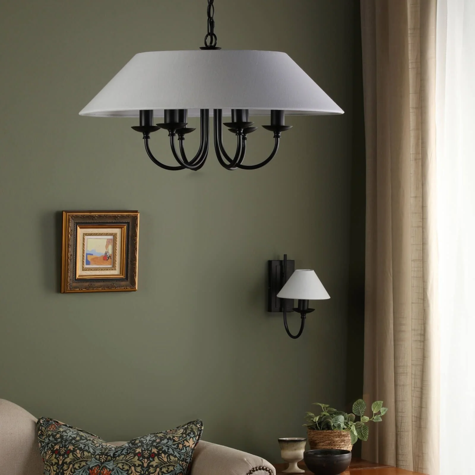Sivan 3/6 Light Pendant Matt Black With Shade - Image 17