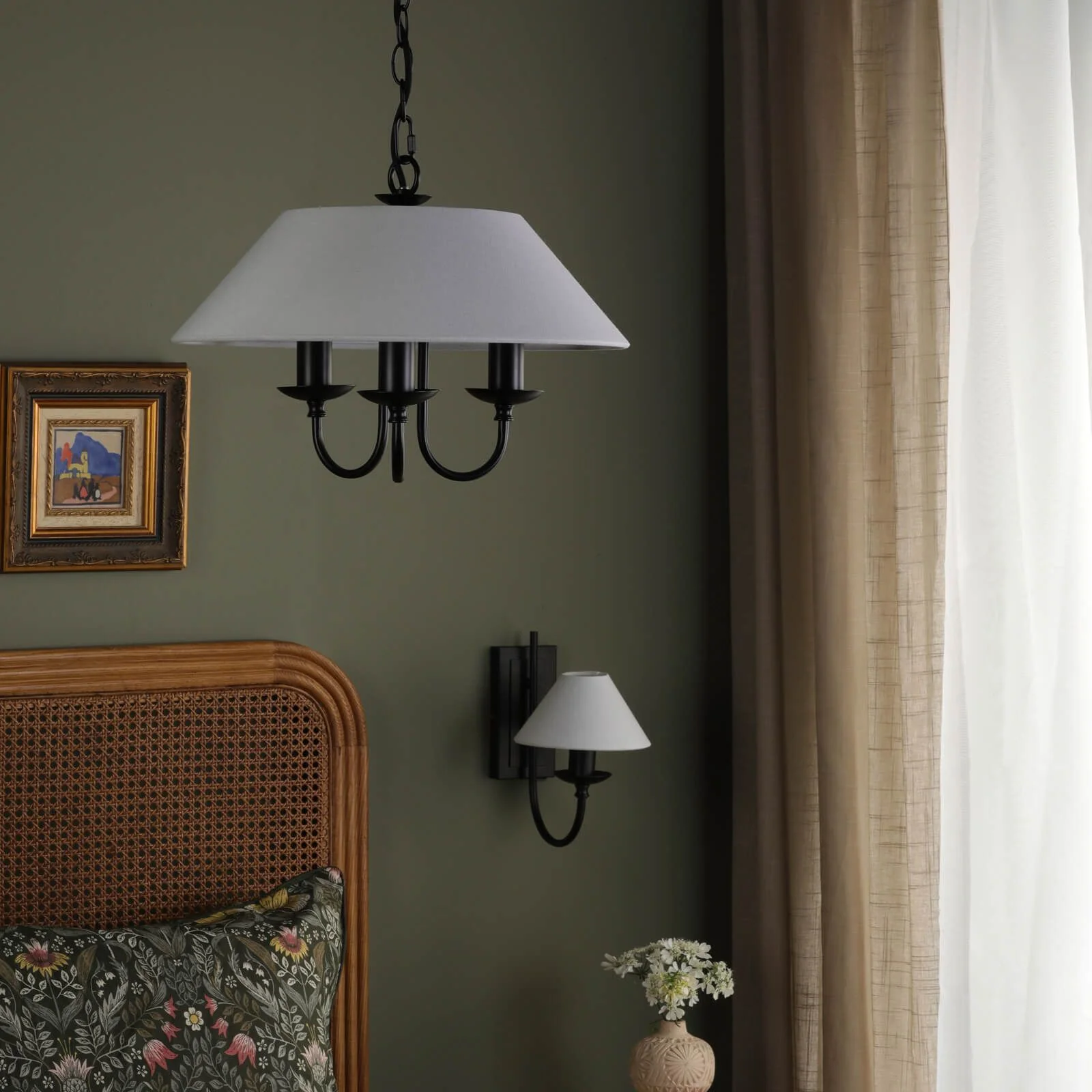 Sivan 3/6 Light Pendant Matt Black With Shade - Image 5