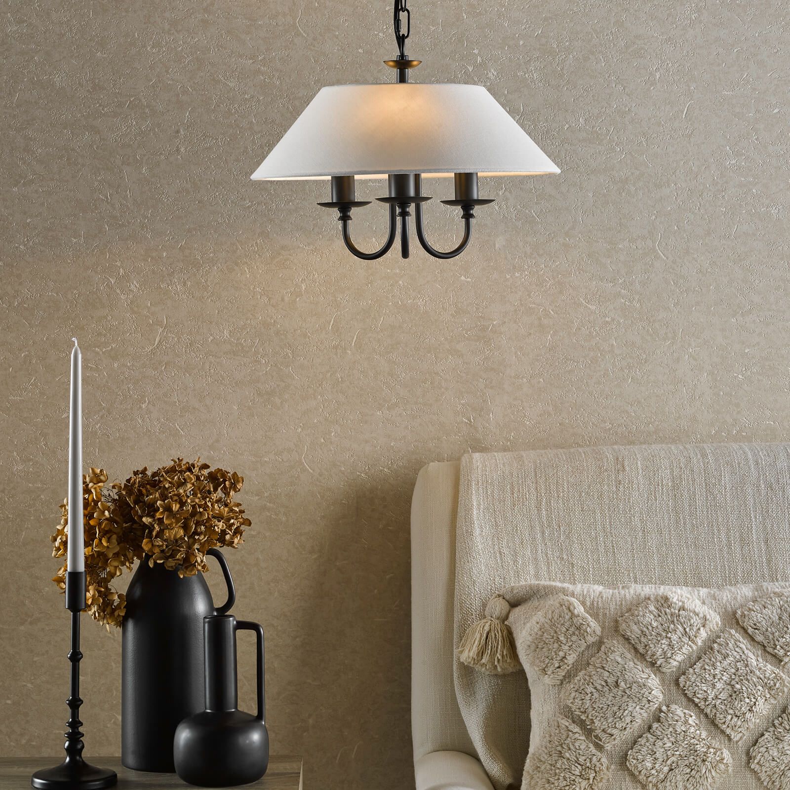 Sivan 3/6 Light Pendant Matt Black With Shade - Image 6