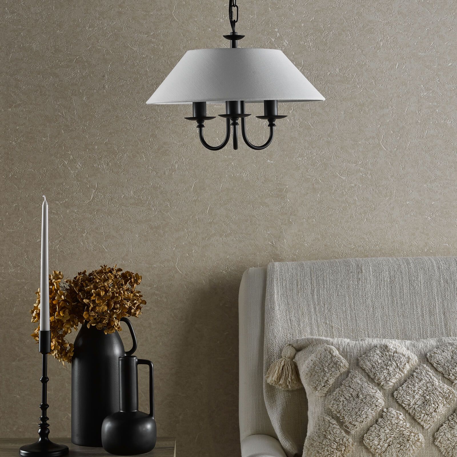 Sivan 3/6 Light Pendant Matt Black With Shade - Image 7