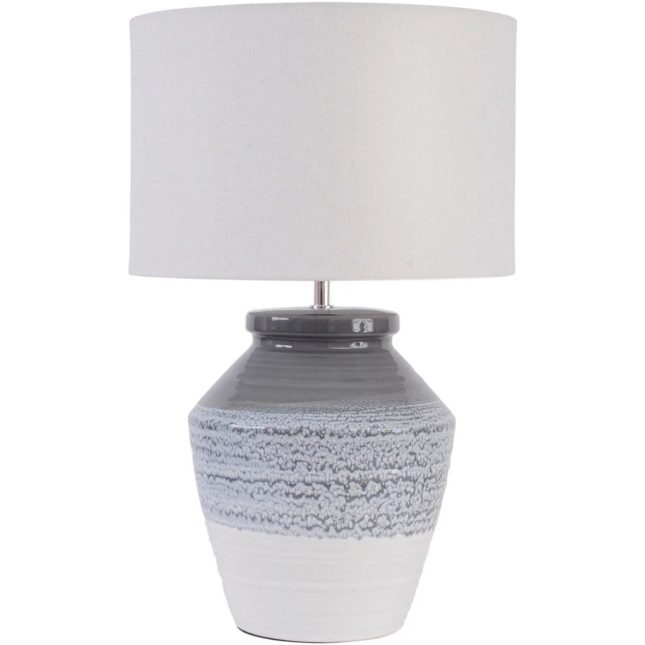 Skyline Small/Medium/Large Porcelain Table Lamp & Shade - Grey Finish - Image 3