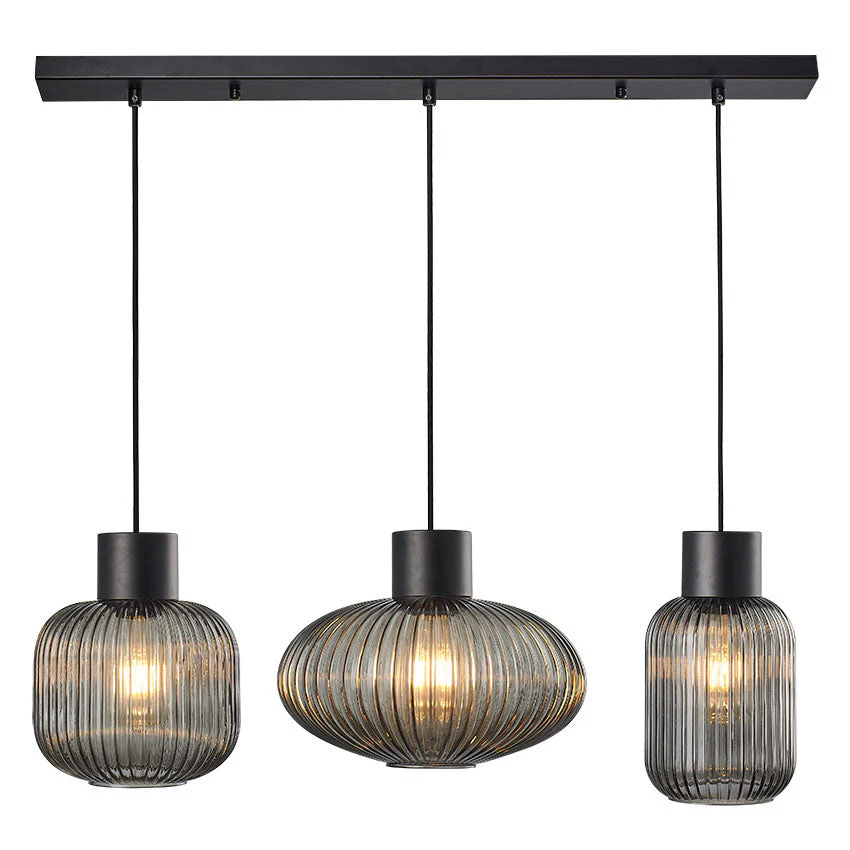 Skytech Kitchen Light - Black & Ribbed Opal Glass Finish - Image 3