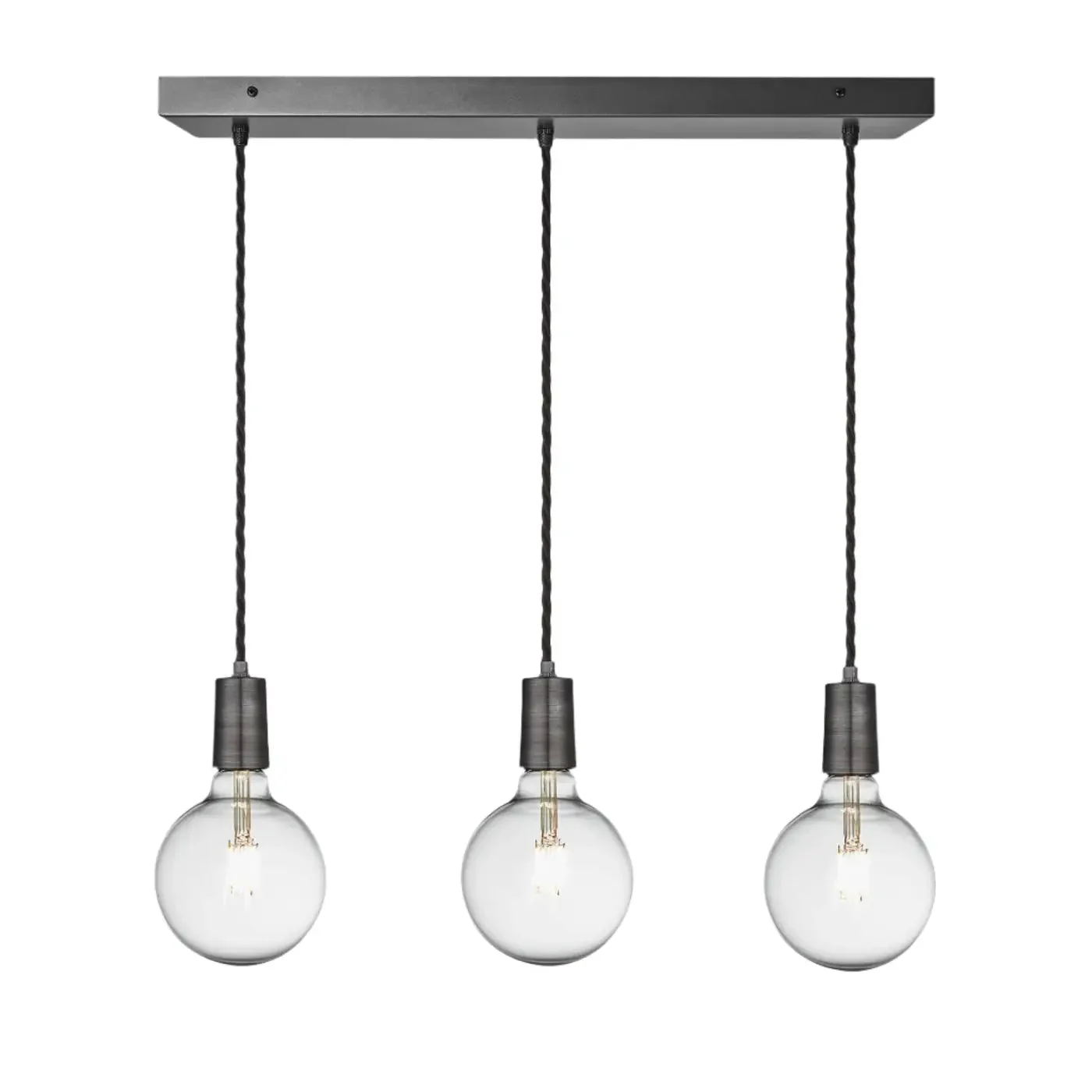 Sleek Edison 3Lt Cluster Lights - Pewter/ Brass - Image 2