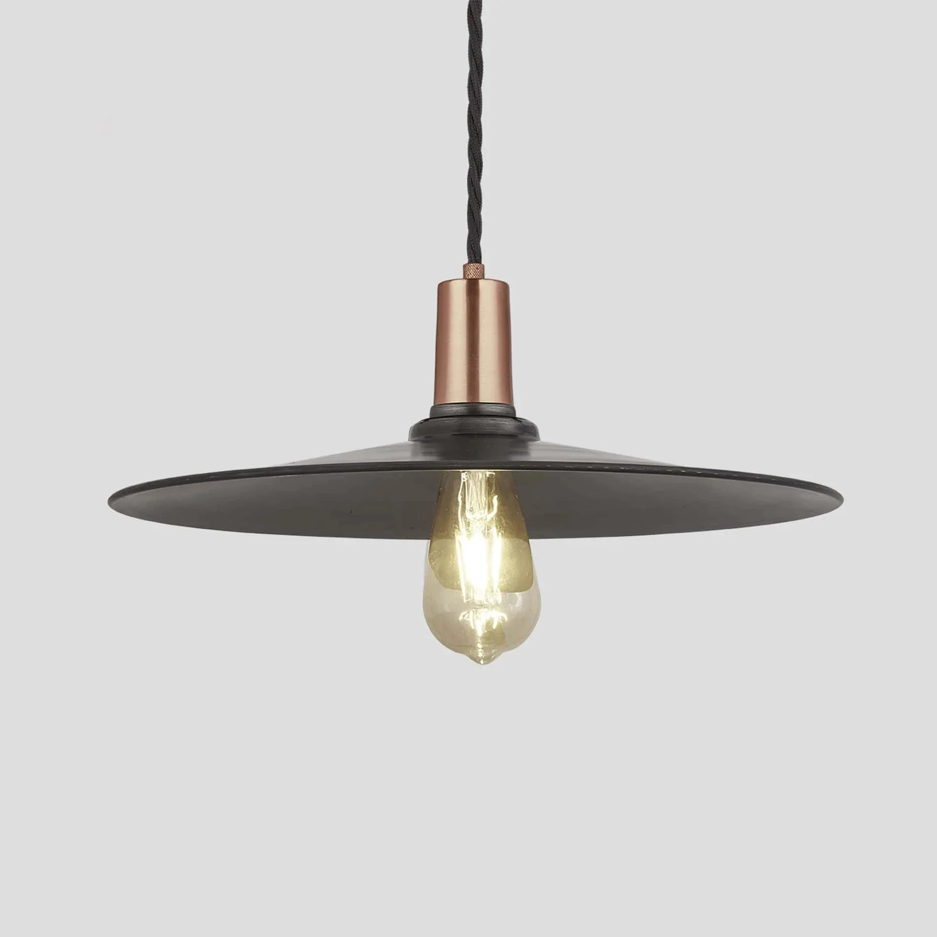 Sleek Flat Pendant - 15 Inch - Brass/Pewter - Image 5