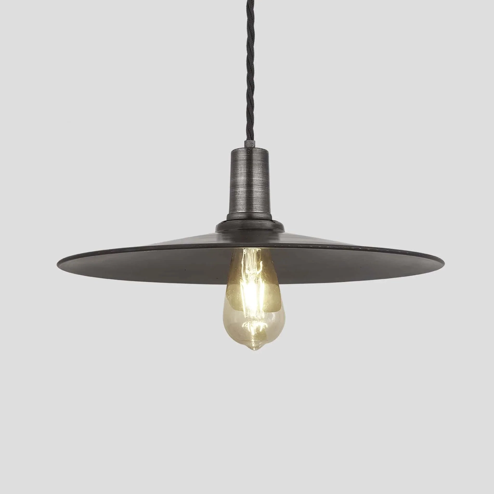 Sleek Flat Pendant - 15 Inch - Brass/Pewter - Image 7