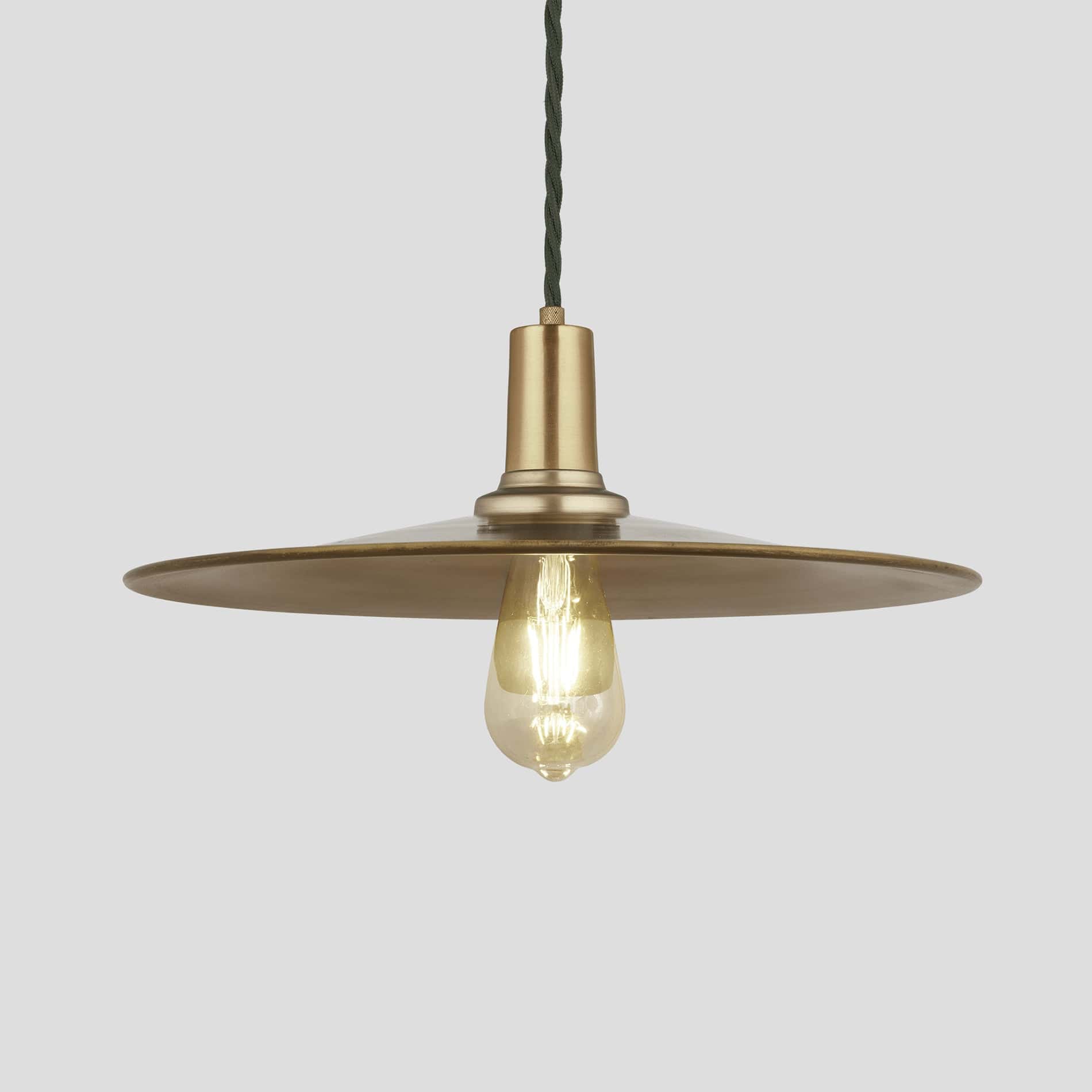 Sleek Flat Pendant - 15 Inch - Brass/Pewter - Image 8