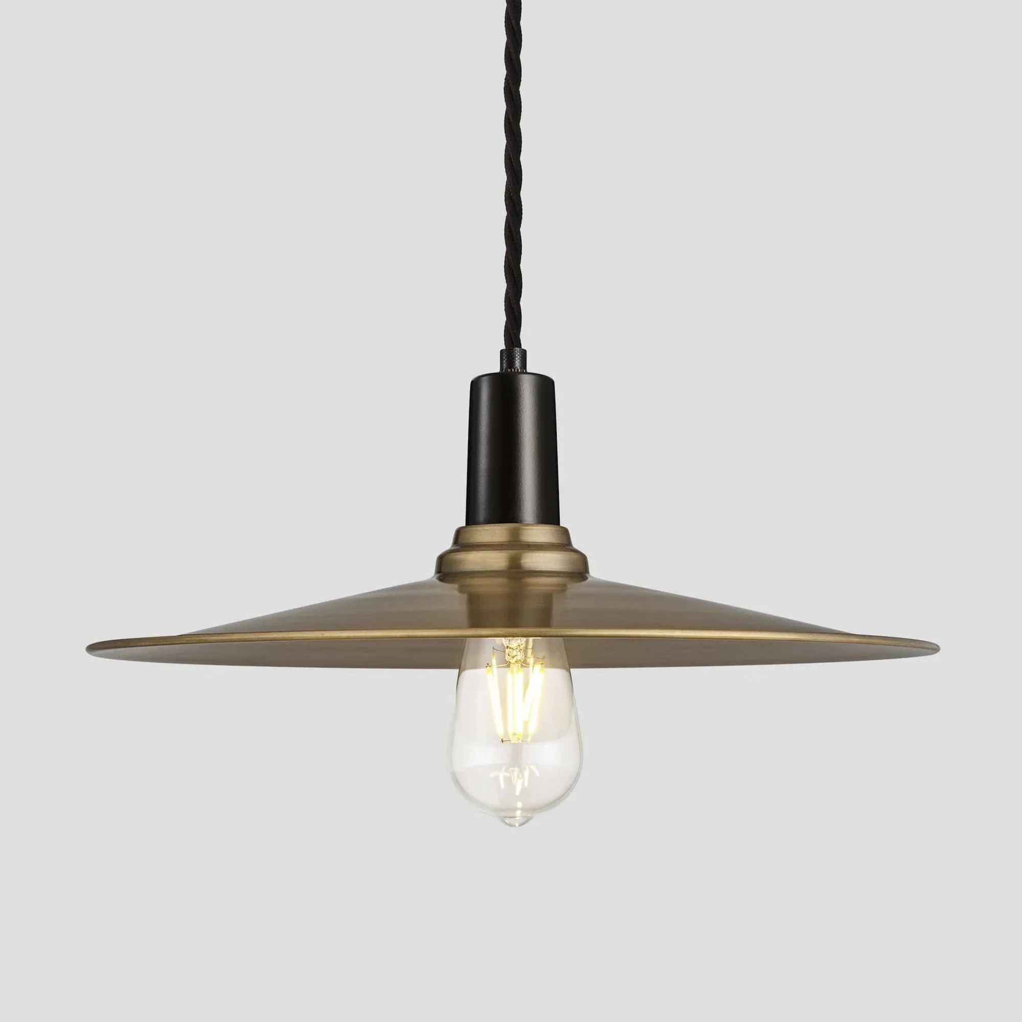 Sleek Flat Pendant - 15 Inch - Brass/Pewter - Image 9
