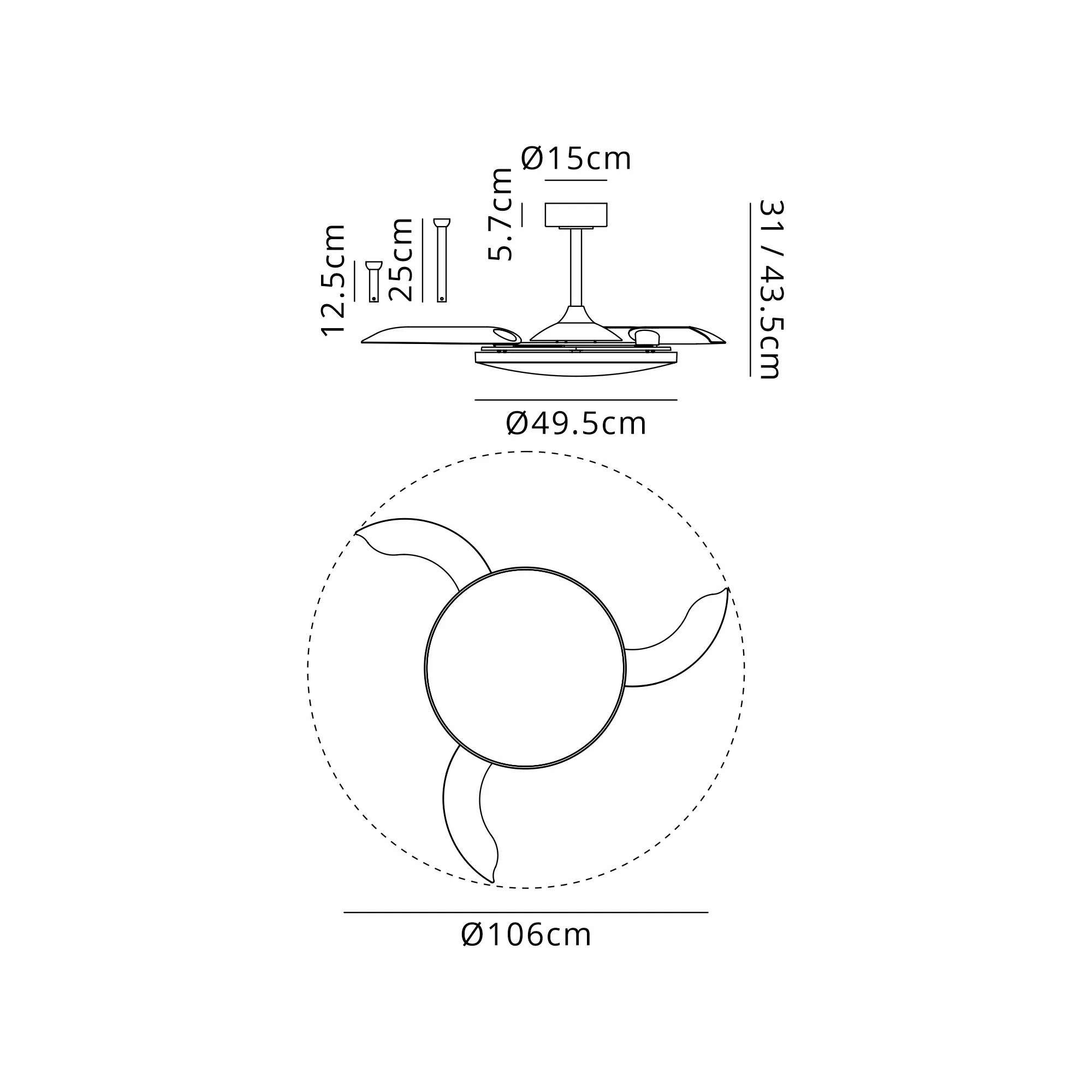 Slim LED Light Fan w/ Remote Control - Various Colours - Image 7