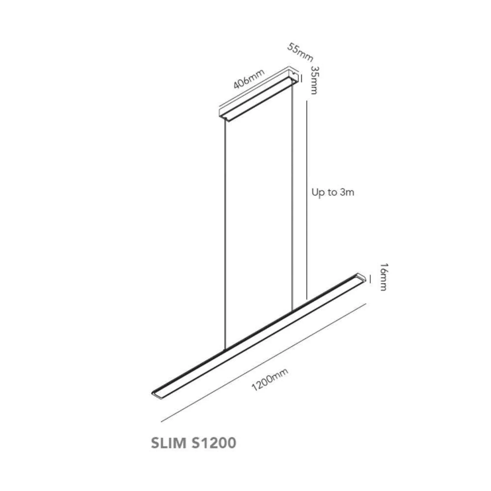 Slim S1200/ S1500/ S1800 Pendant (2700/3000K)- Various Finishes - Image 6