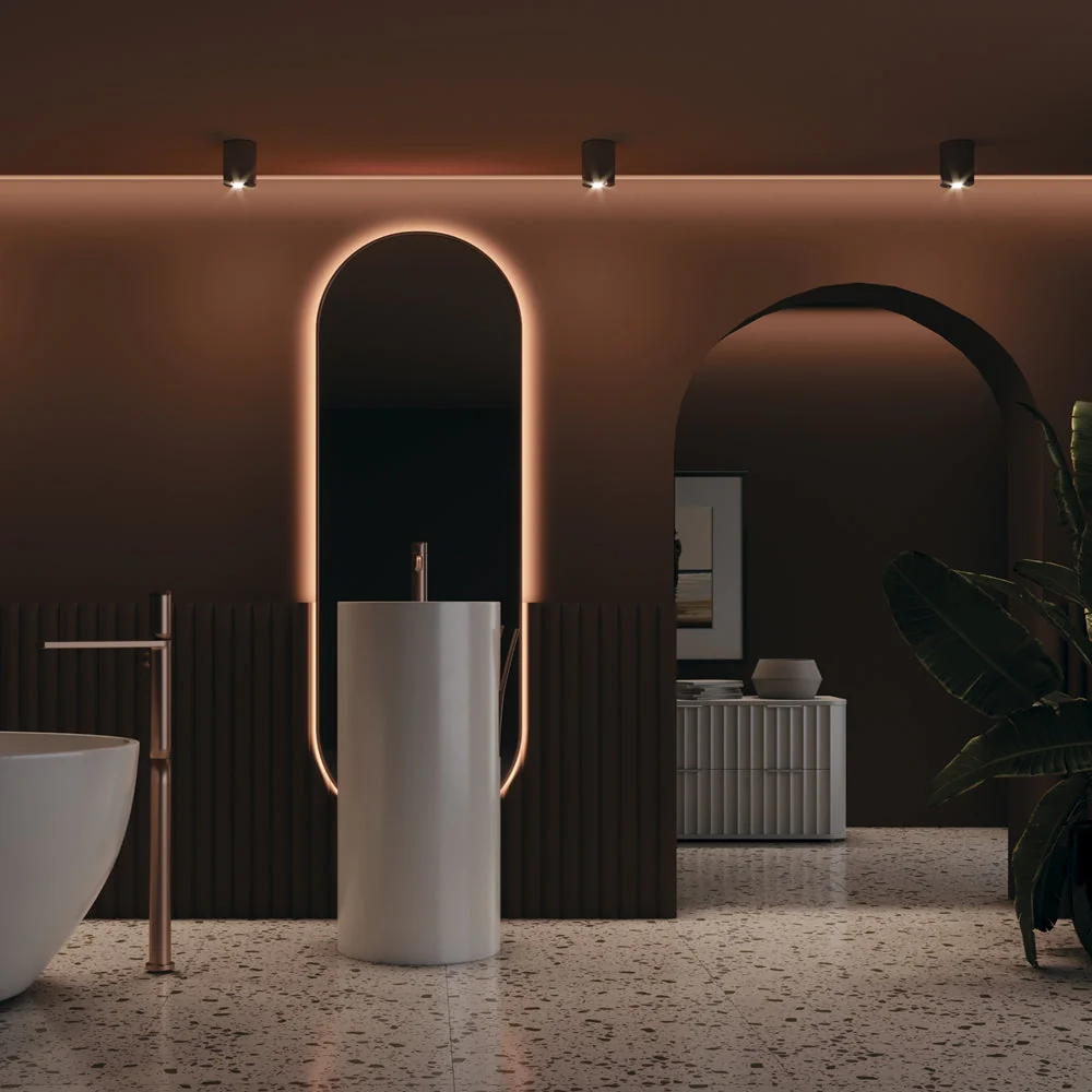 Slim Single Flush Spotlight IP20 - Black/White - Image 3