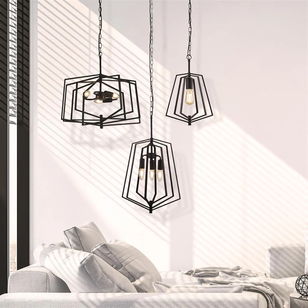 Slinky Ceiling Pendant - Black Metal - Image 3