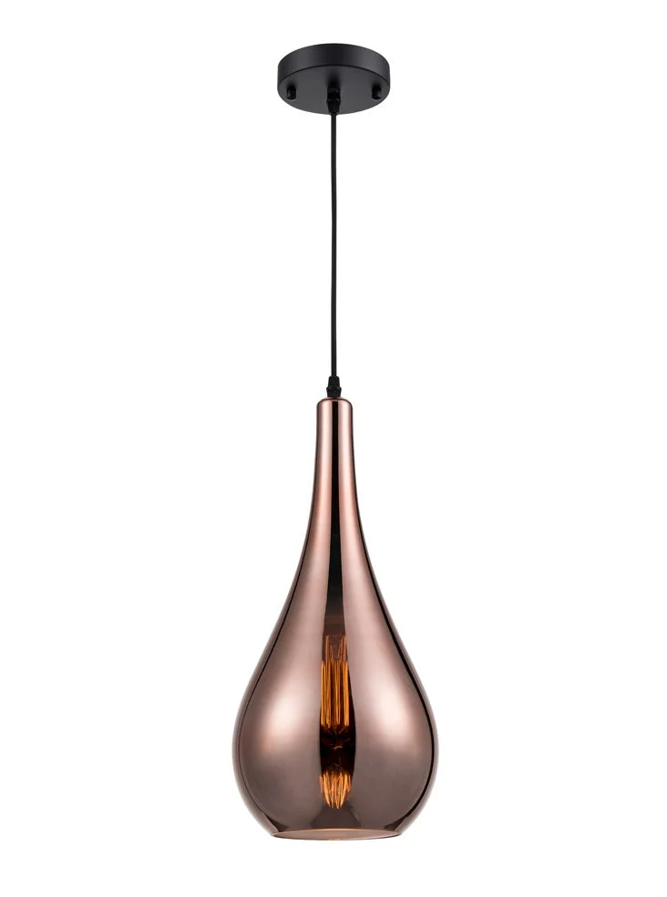 Snowdrop Pendant - Amber / Copper / Smoked Glass - Image 2