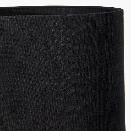 Sohan White Bobbled Ceramic Table Lamp Base with Black Linen Drum Shade - Image 4