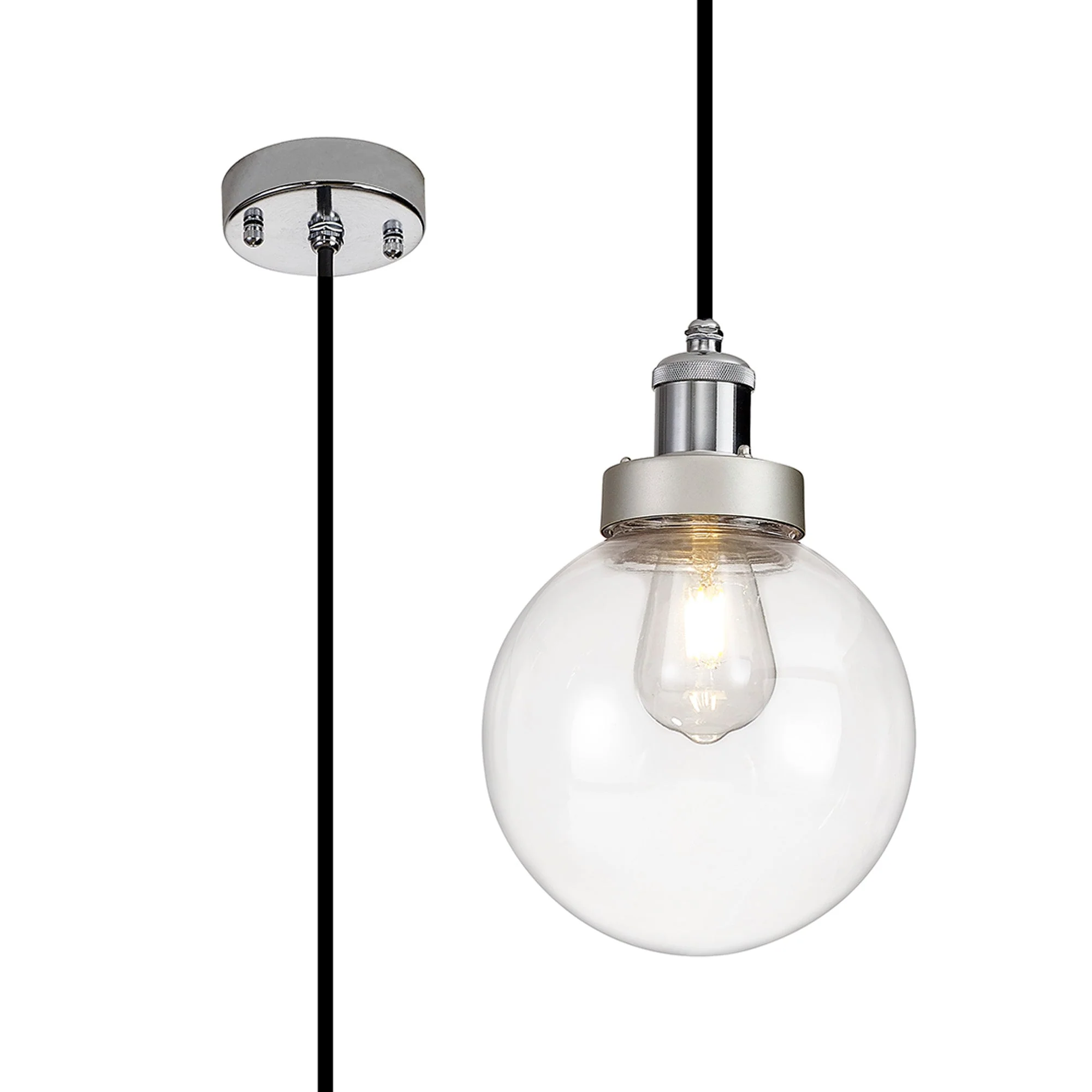 Soiree Outdoor Pendant IP65 - Titanium Silver & Polished Chrome Finish - Image 2
