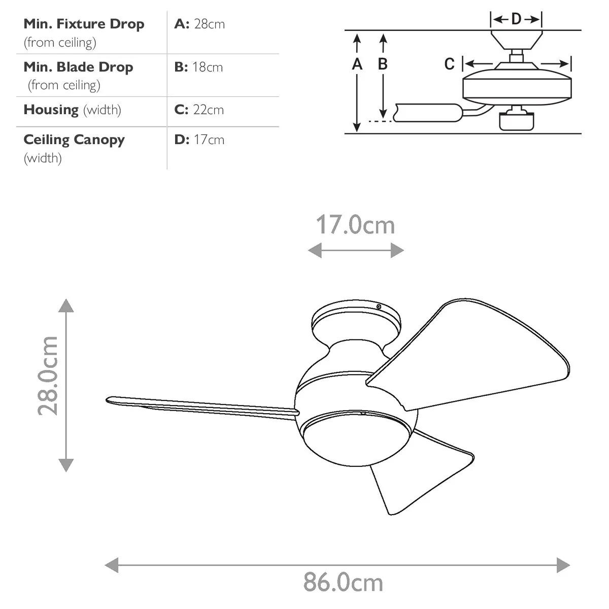 Sola - 34in / 86cm Fan - Brushed Nickel or Matte White - Image 13