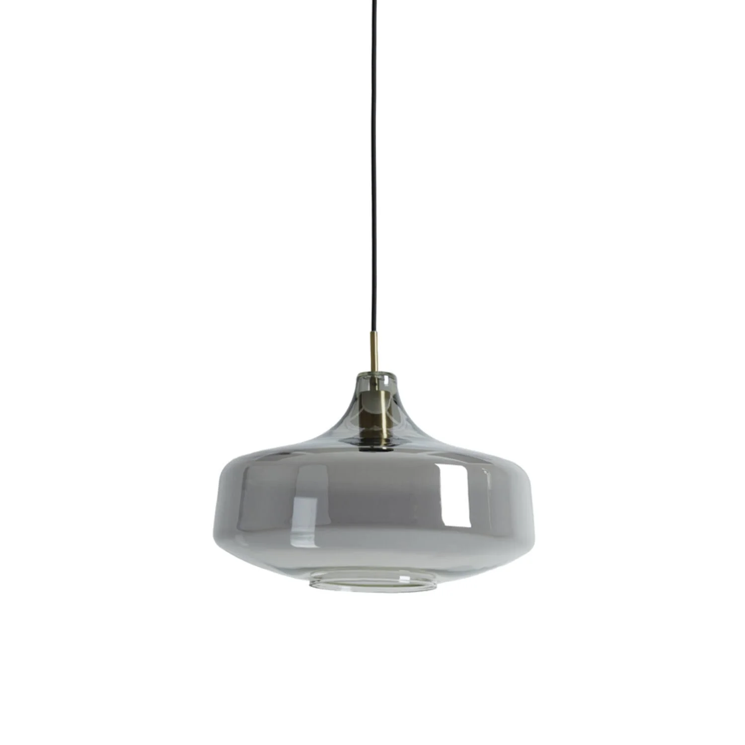 Solna 1Lt Pendant - Black & Smoked Glass - Image 3