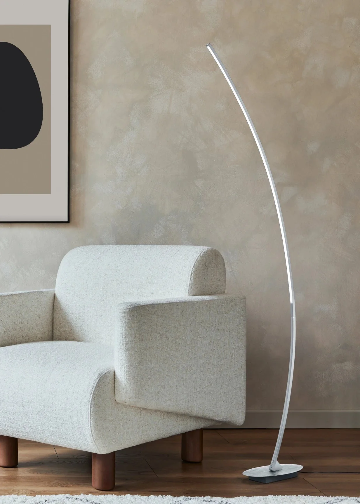 Solo Modern LED Floor Lamp - Aluminum/Black - Image 3
