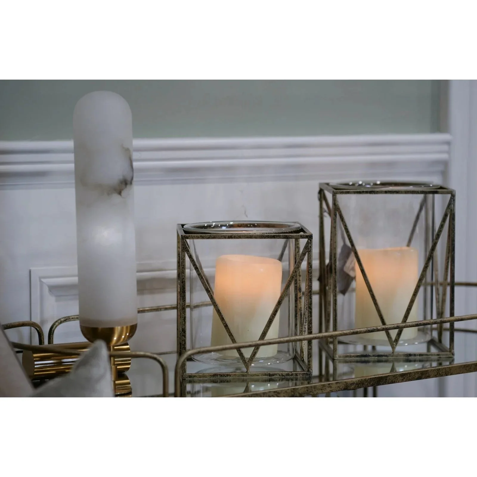 Solomon Small/Large Candle Holder - Antique Gold Finish - Image 4