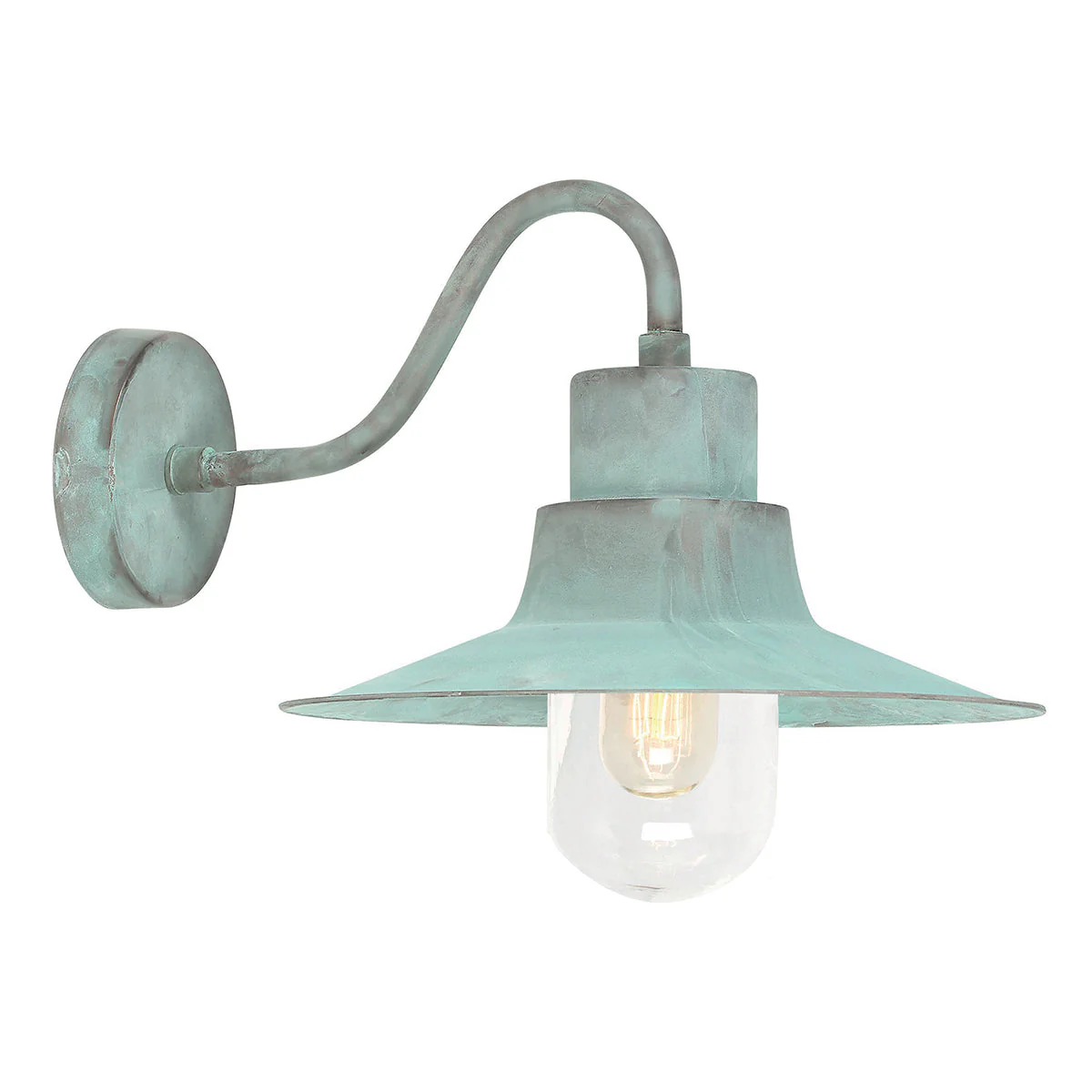 Somerton Wall Lantern – Aged Brass/Verdigris Finish - Image 5