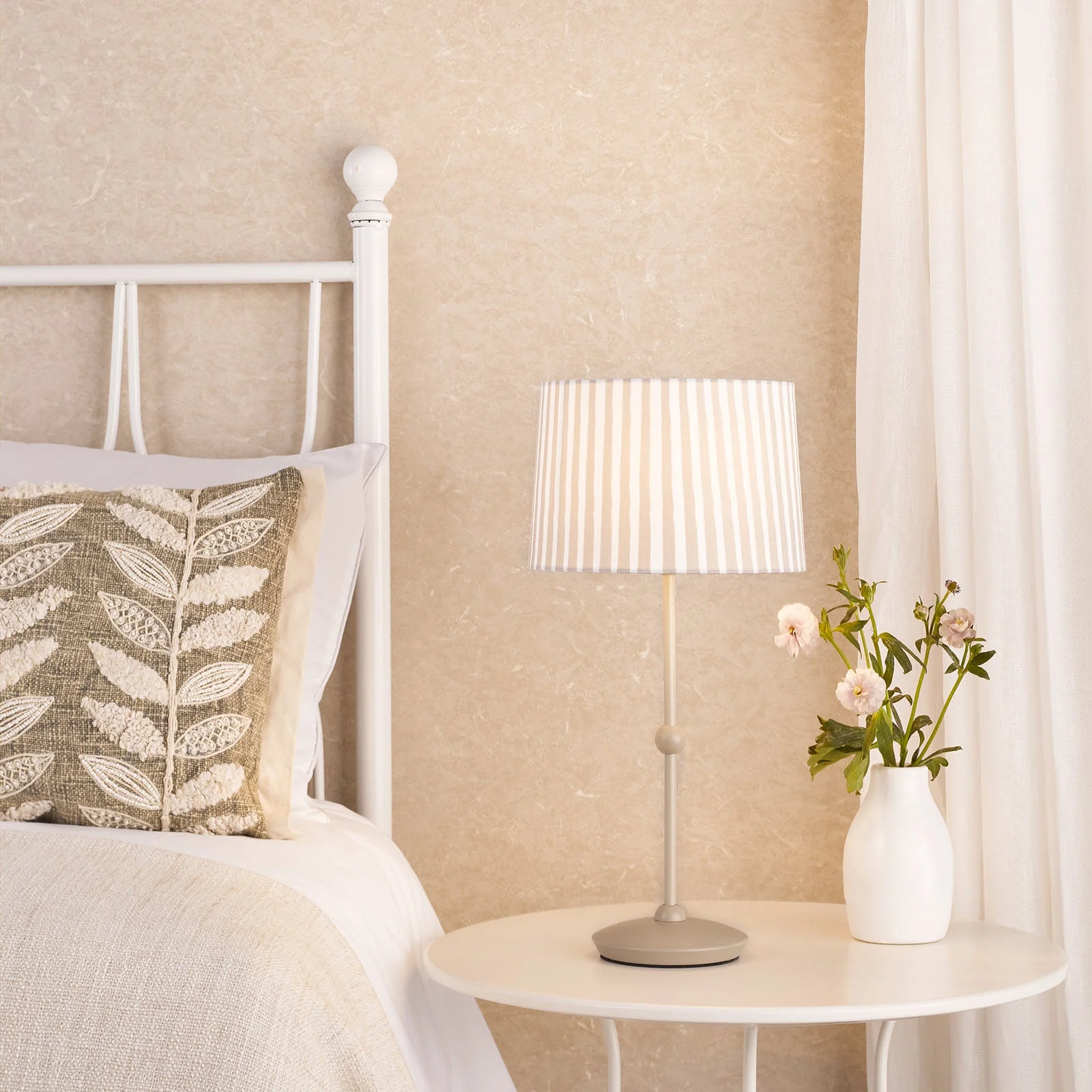 Sosa Table Lamp Matt Black/Matt Taupe  With Shade E14 - Image 12