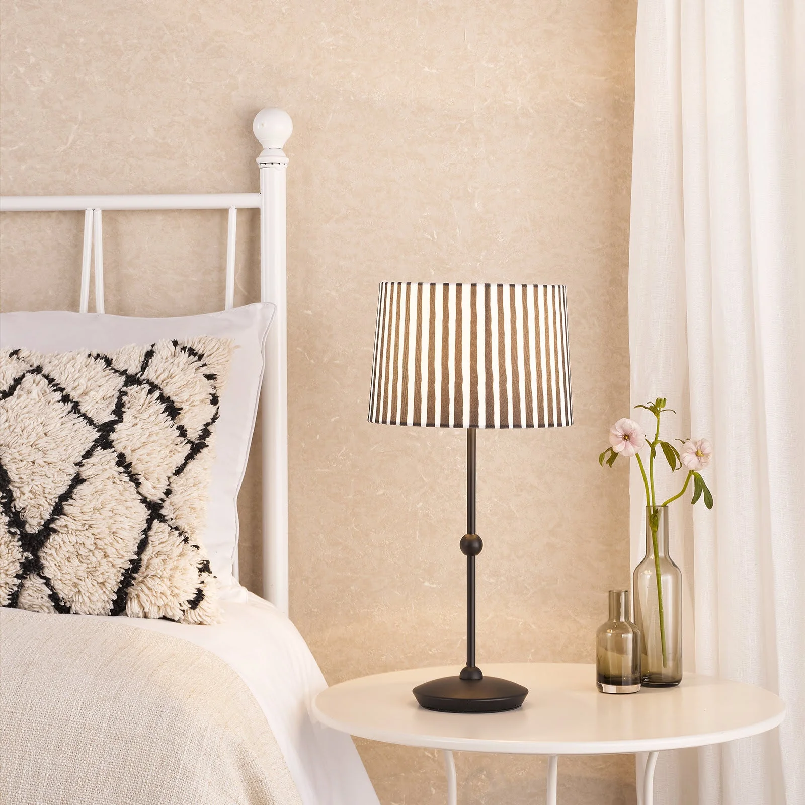 Sosa Table Lamp Matt Black/Matt Taupe  With Shade E14 - Image 5