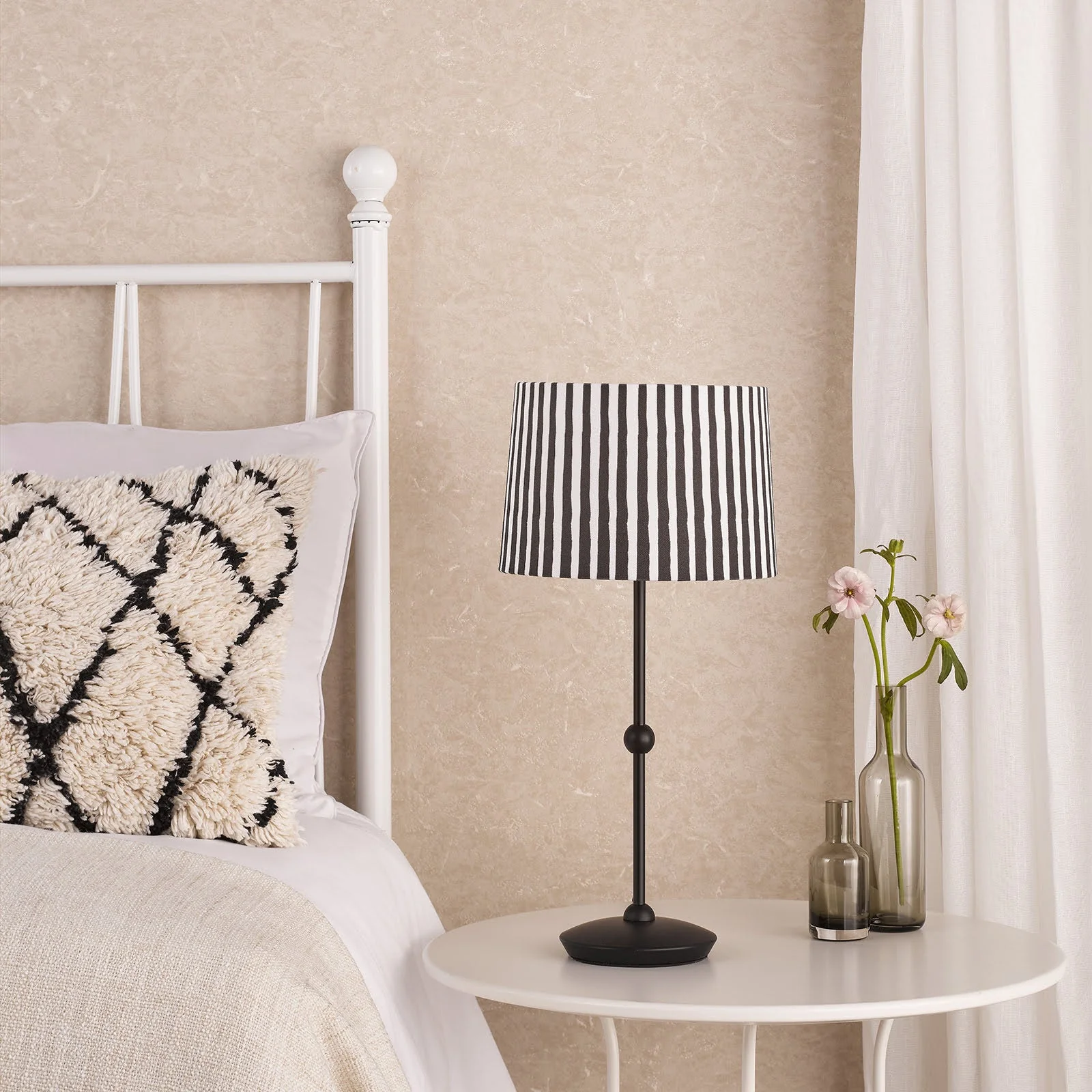 Sosa Table Lamp Matt Black/Matt Taupe  With Shade E14 - Image 6