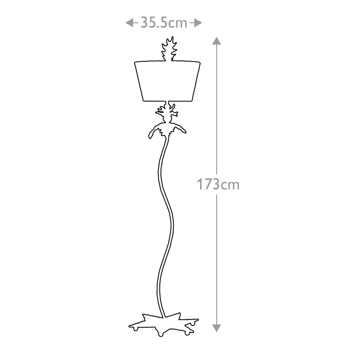 South Beach 1 Light -Floor Lamp - Black, Putty & Gold Leaf with Black and Cream Striped Shade E27 - Image 5