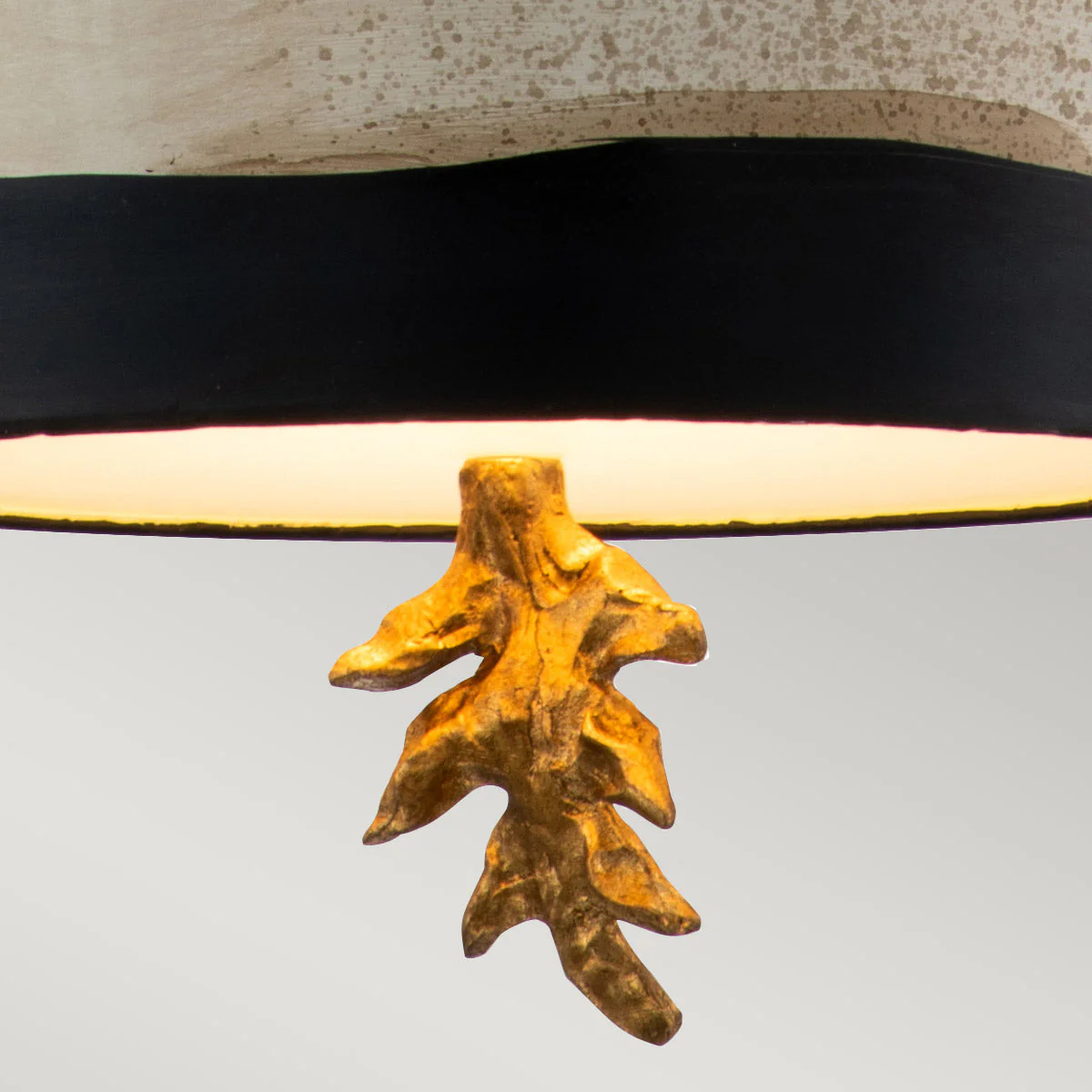 South Beach 1 Light Pendant - Black, Putty & Gold Leaf - Image 4