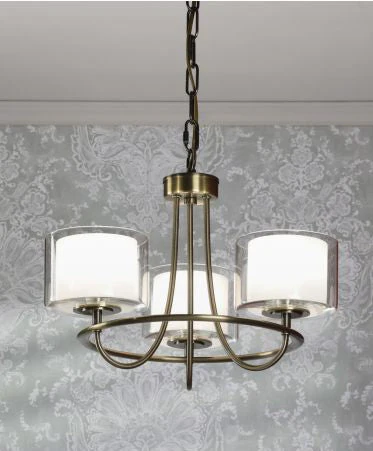 Southwell 3/5 Light Armed Pendant Antique Brass and Opal Glass - Image 10