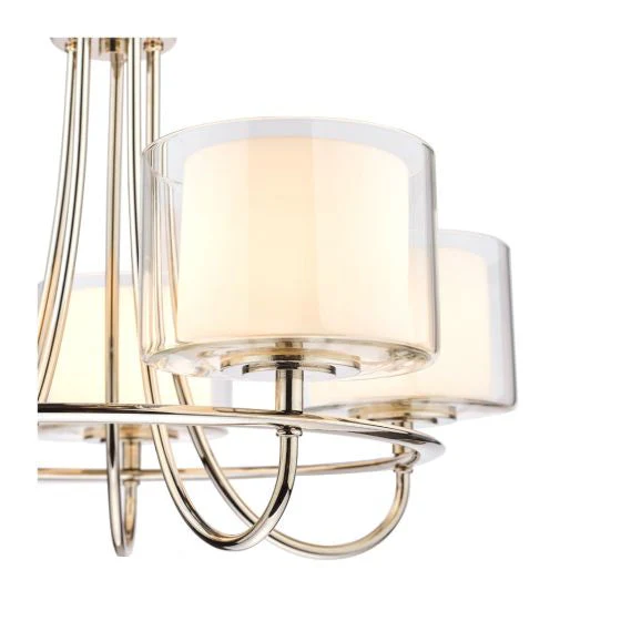 Southwell 3/5 Light Armed Pendant Antique Brass and Opal Glass - Image 2