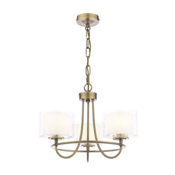 Southwell 3/5 Light Armed Pendant Antique Brass and Opal Glass - Image 9