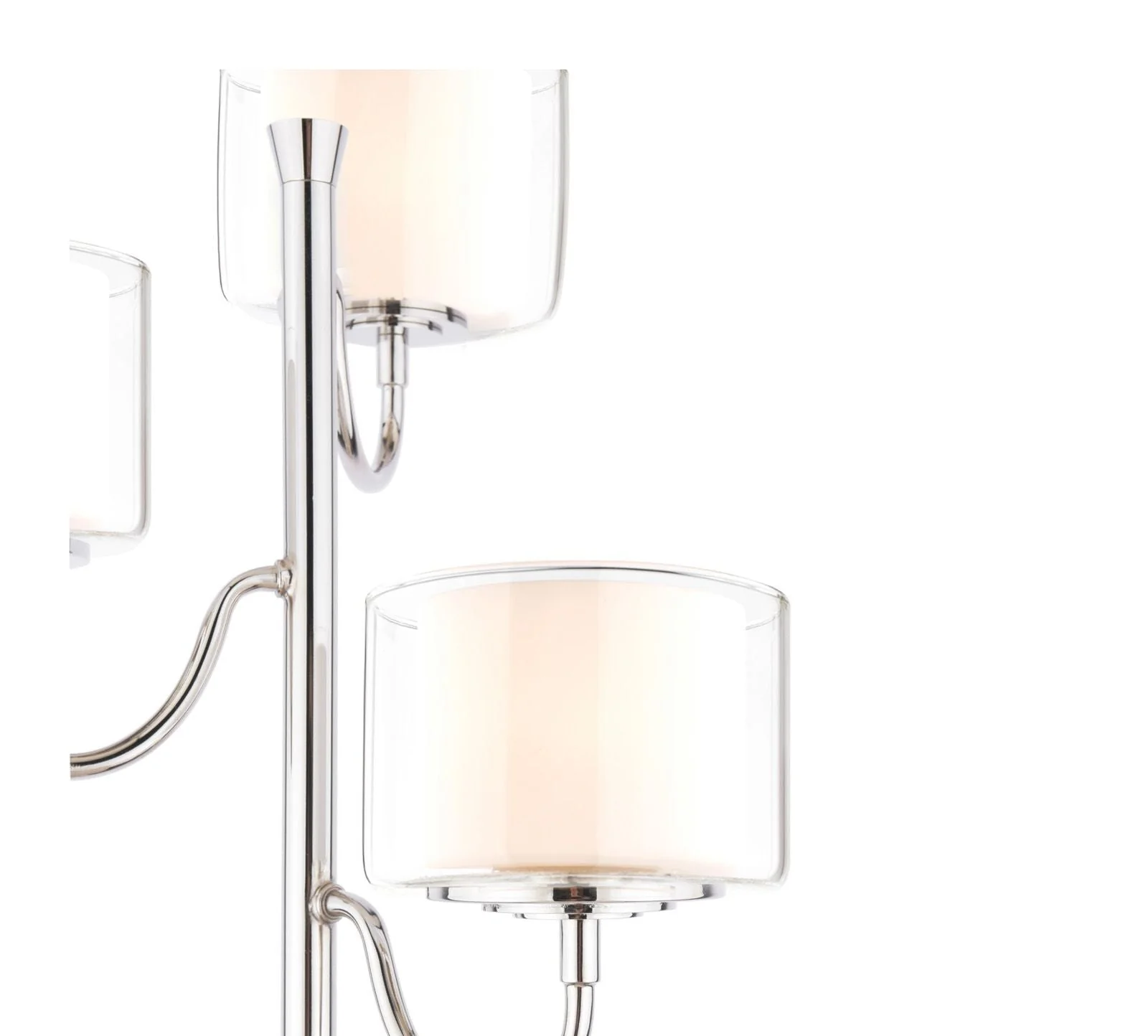 Southwell 3 Light Floor Lamp Polished Nickel and Opal Glass - Image 3