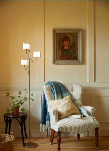 Southwell 3 Light Floor Lamp Polished Nickel and Opal Glass - Image 4