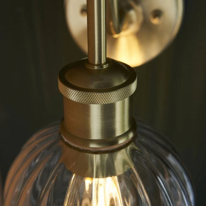 Wren IP44 Switched Wall Light in Satin Brass - Image 4