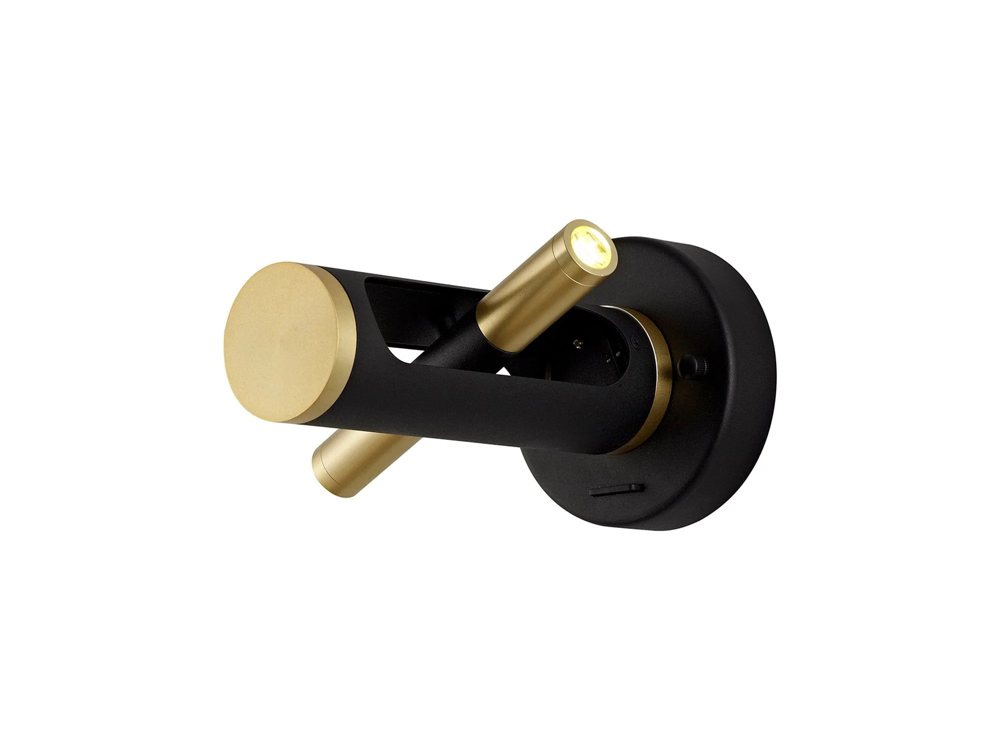 Sovera Switched Wall Light, 2 x 2W LED, 3000K, 560lm, Sand Black/Gold, 3yrs Warranty - Image 5
