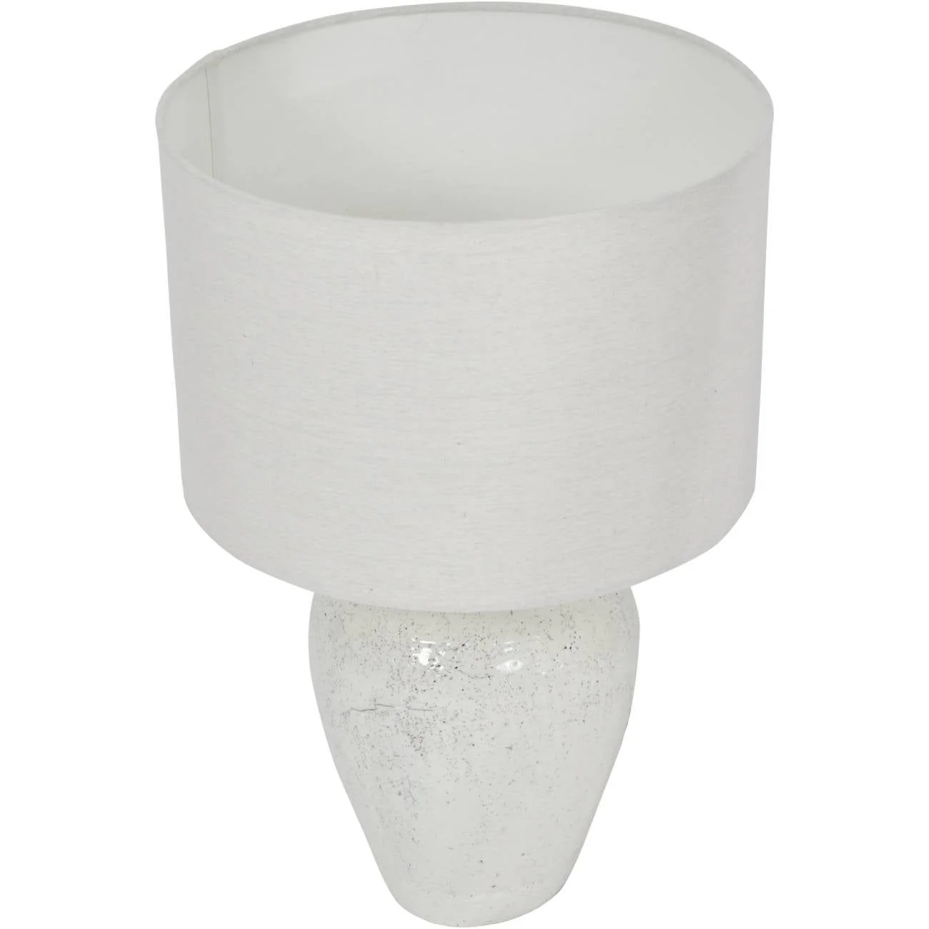 Speckle Terracotta Table Lamp With Shade - Glazed White Finish - Image 2