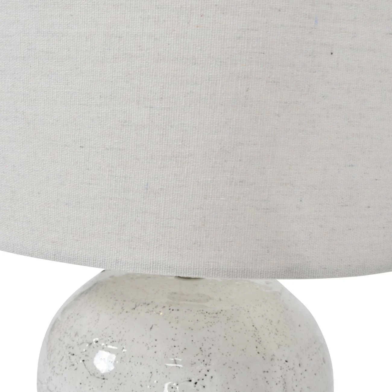 Speckle Terracotta Table Lamp With Shade - Glazed White Finish - Image 5